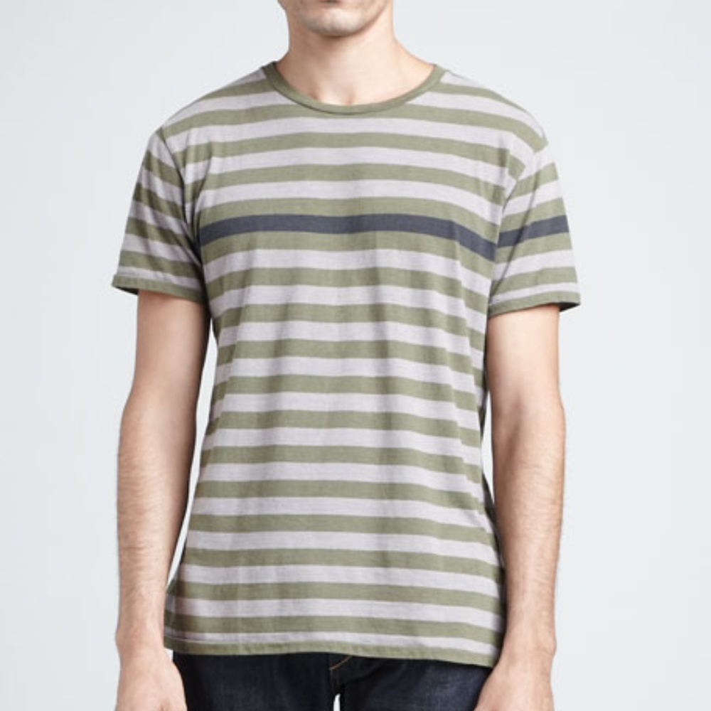 Rag & Bone Striped Crewneck Tee